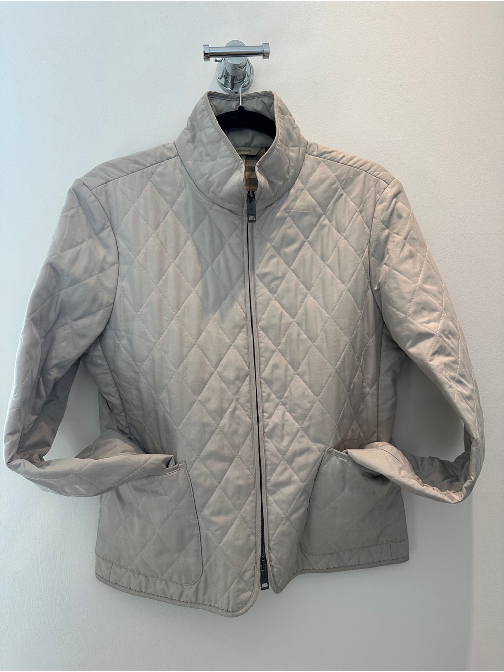 Burberry Light Gray Quilted Puffer Jacket